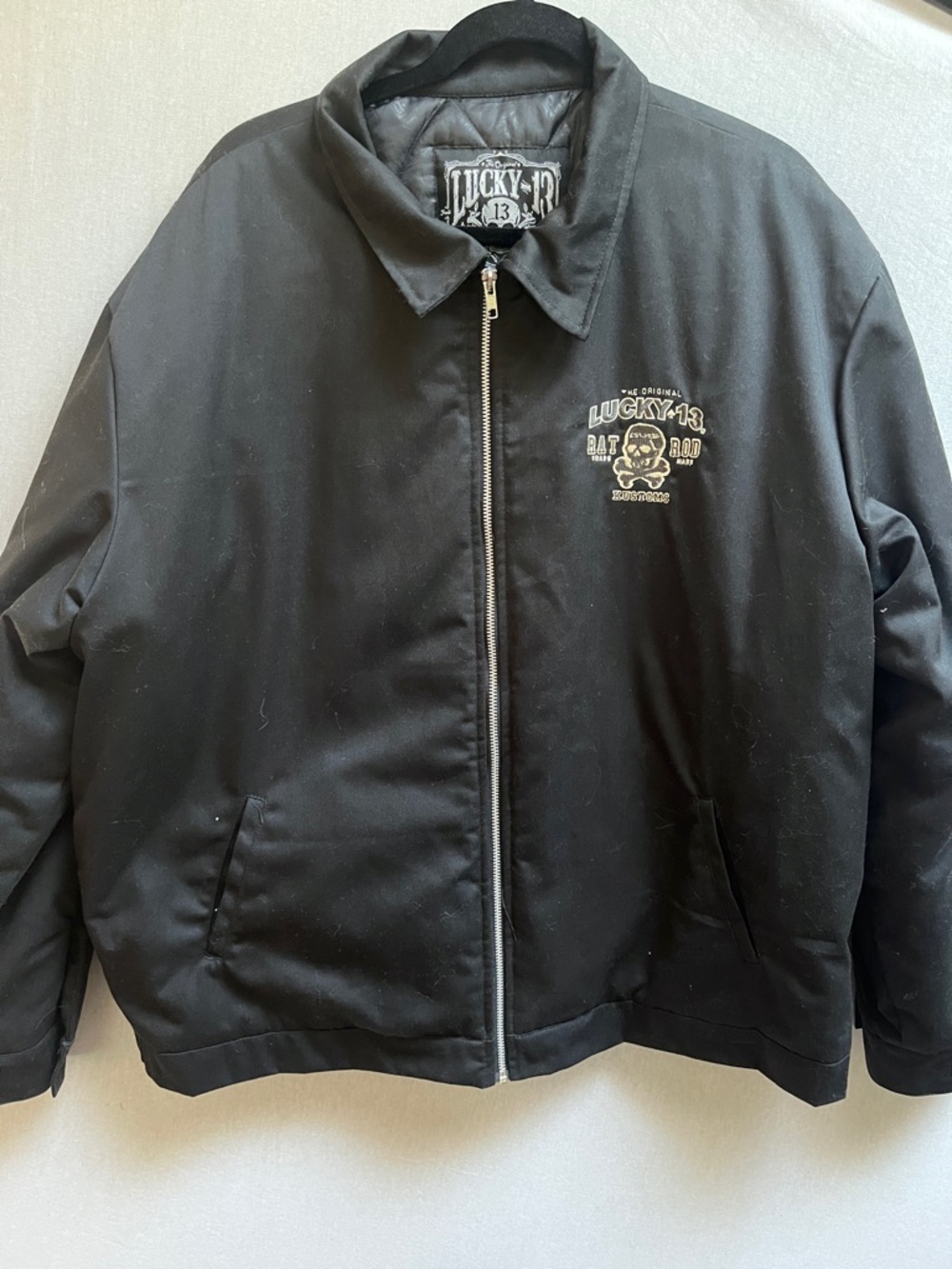 NWT Lucky 13 Rat Rod Kustoms Black Quilted Lined Work Mechanics Jacket Mens 3XL